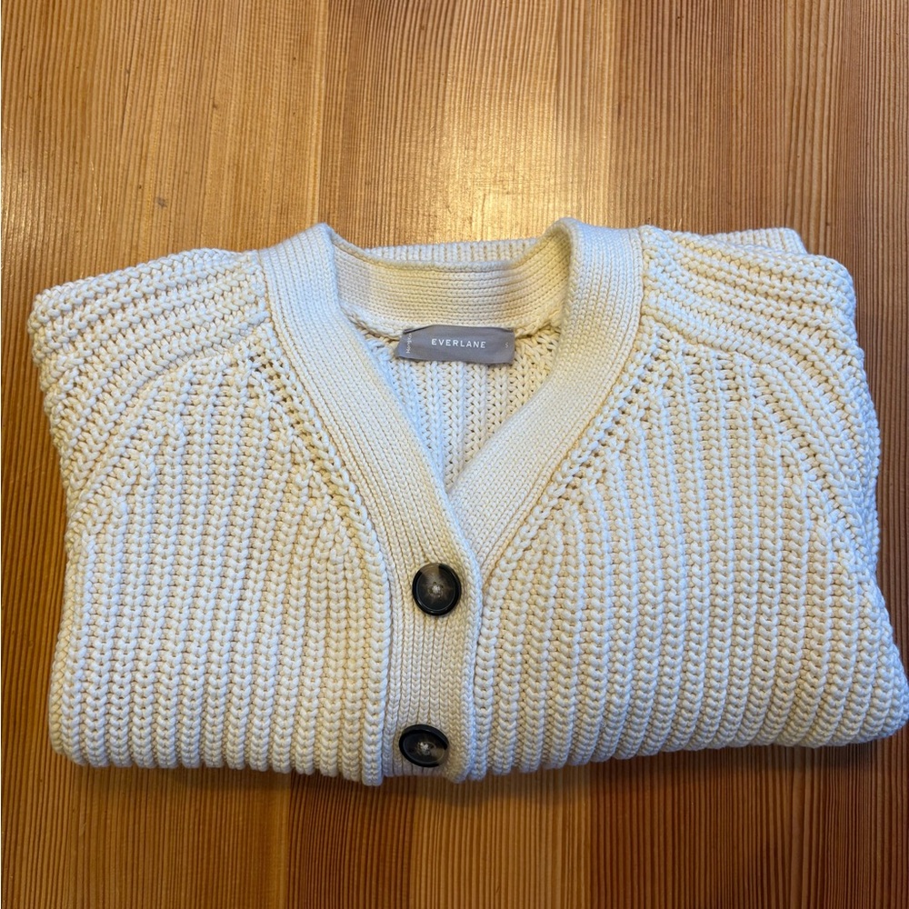 Everlane The Texture Cotton Cardigan - white